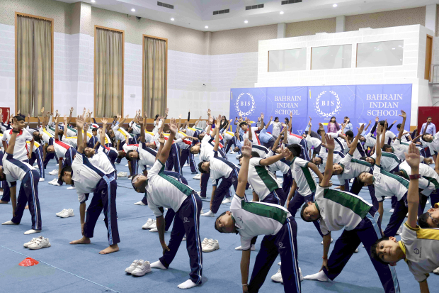 Students mark International Yoga Day